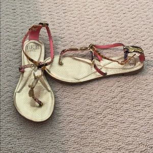 BKE animal print rhinestone sandals